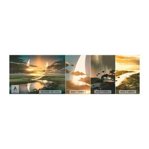 Amostra de Papel de Parede Standard Eco - Algures numa galáxia muito, muito distante - Paisagem, Lua, Fantasia - 100x30 cm