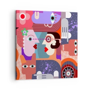 Quadro em tela - Olho no olho - 60x60 cm