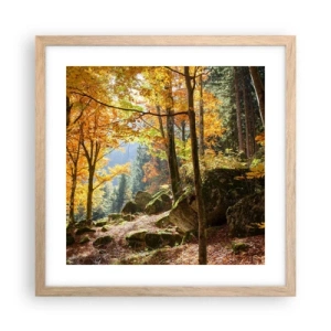 Pôster com moldura de carvalho claro - Tempo para descansar - 40x40 cm