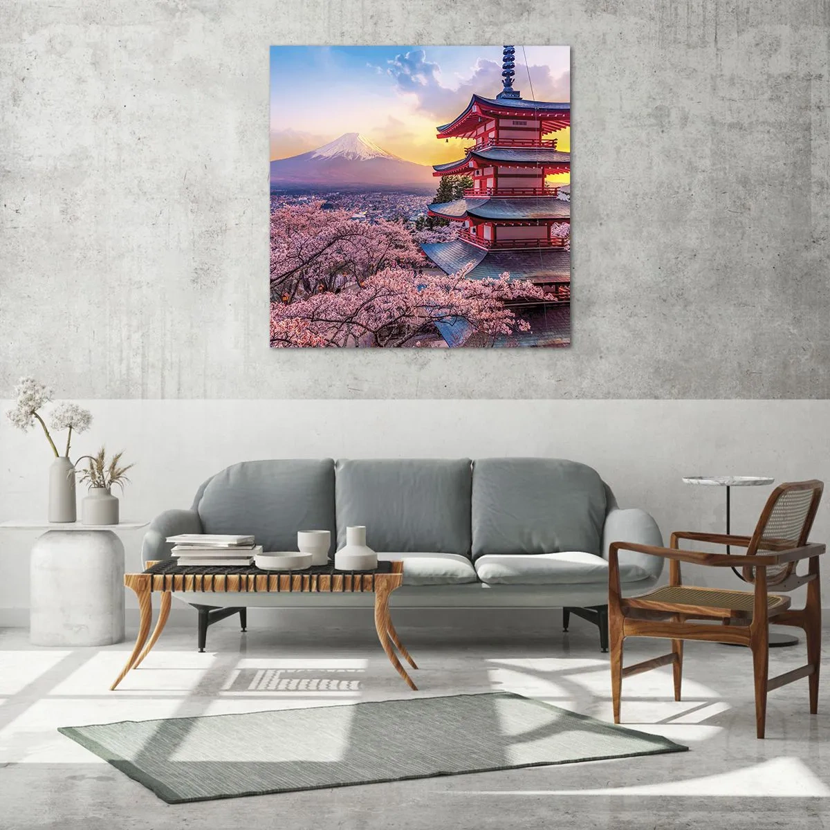 Quadro em vidro - A essência do espírito japonês - 60x60 cm