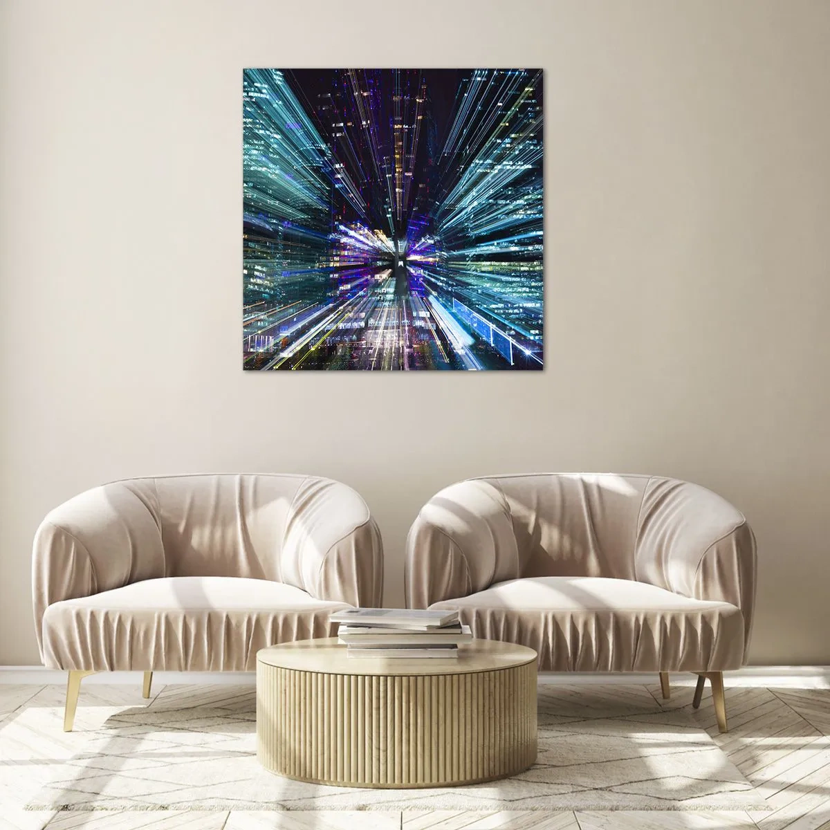 Quadro em vidro - Transição para o hiperespaço - 50x50 cm