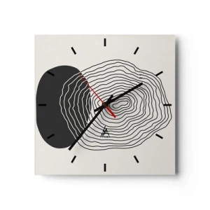 Relógio de parede - Relógio em vidro - Duração e vibração - 30x30 cm