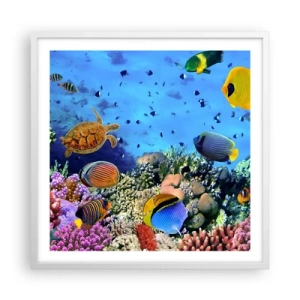 Pôster em moldura branca - E o que sabemos sobre a vida... - 60x60 cm