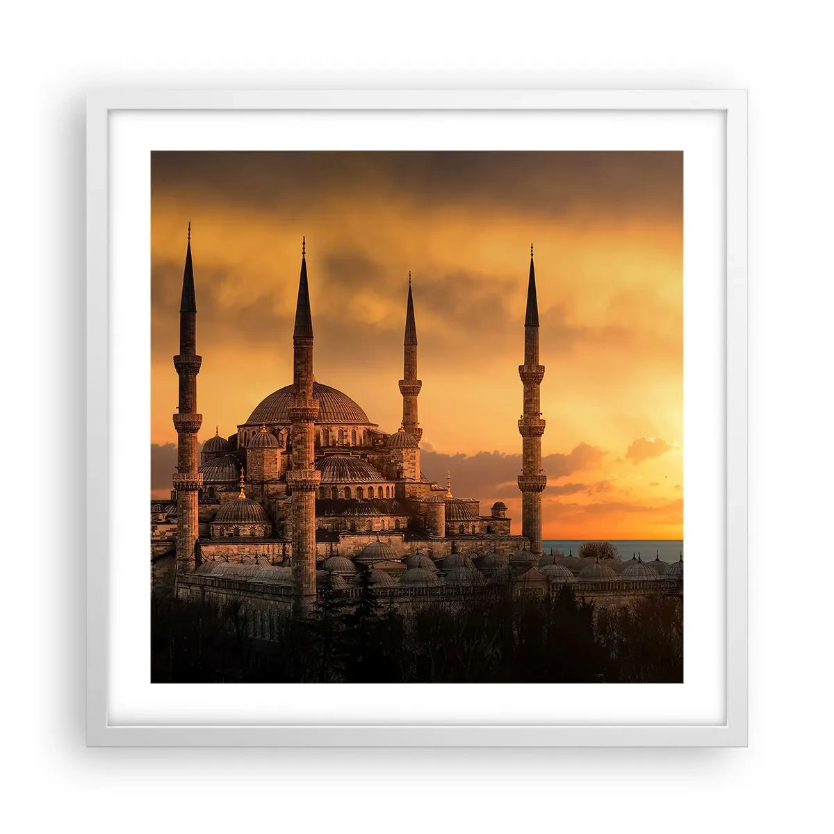 Pôster em moldura branca - Deus é grande - 50x50 cm