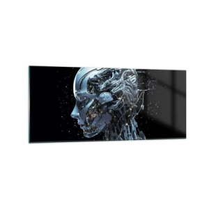 Quadro em vidro - A tecnologia é uma mulher - 120x50 cm