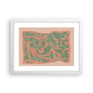 Pôster em moldura branca - A luta entre coral e vegetação - 40x30 cm