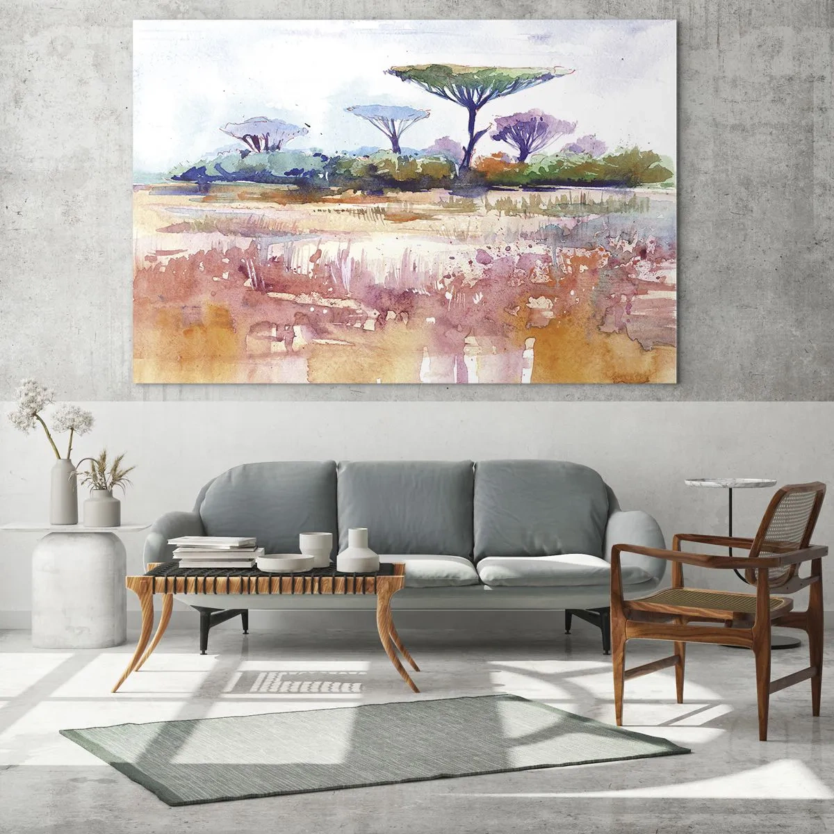 Quadro em vidro - Cores da savana - 140x50 cm