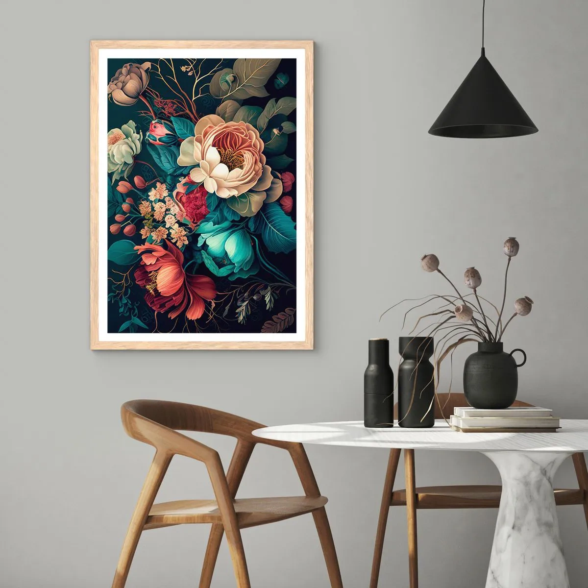 Pôster com moldura de carvalho claro - Charme do século 19 - 50x70 cm