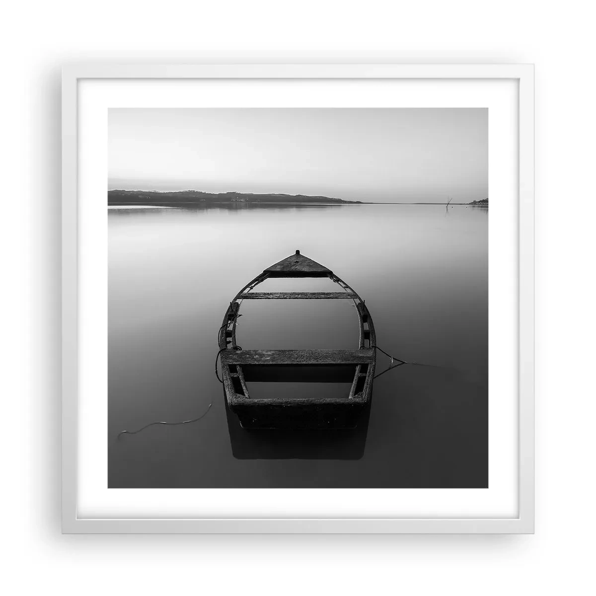 Pôster em moldura branca - Saudade e melancolia - 50x50 cm