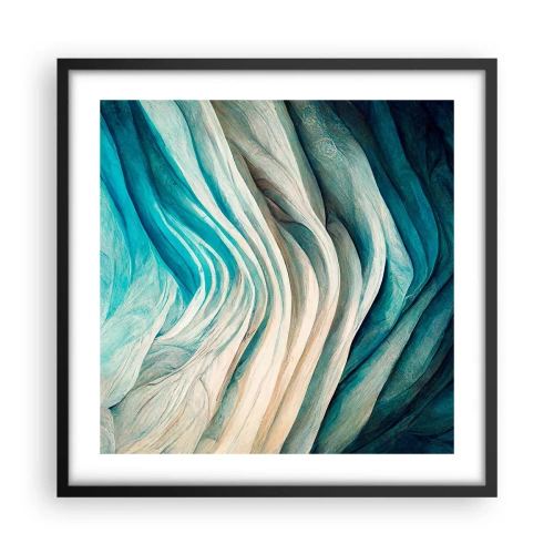 Pôster com moldura preta - Insaciabilidade azul - 50x50 cm