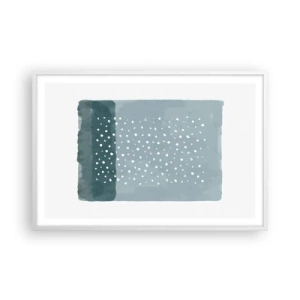 Pôster em moldura branca - Cultivado em azul - 91x61 cm