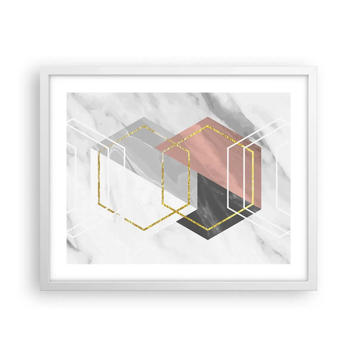 Pôster em moldura branca - Composição em cadeia - 50x40 cm