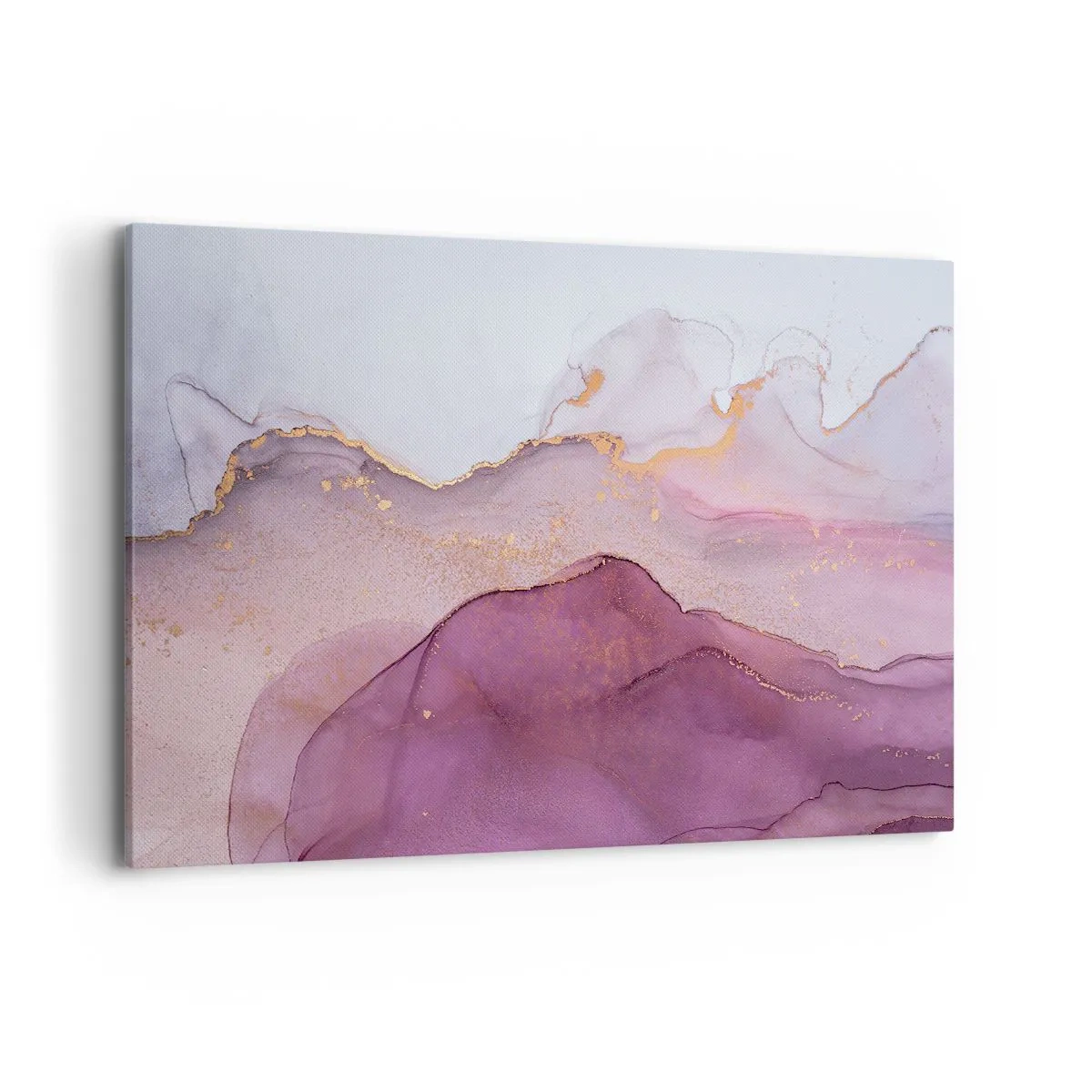 Quadro em tela - Ondas de lilás e roxo - 100x70 cm