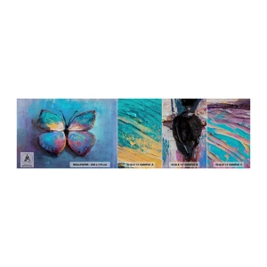 Amostra de papel de parede Premium Sand - Em toda a sua glória - Borboleta, Pedaço, Pintura - 100x30 cm