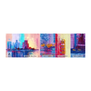 Amostra de papel de parede Premium Canvas - Banhada em cores - Cidade, Arquitetura, Pedaço - 100x30 cm