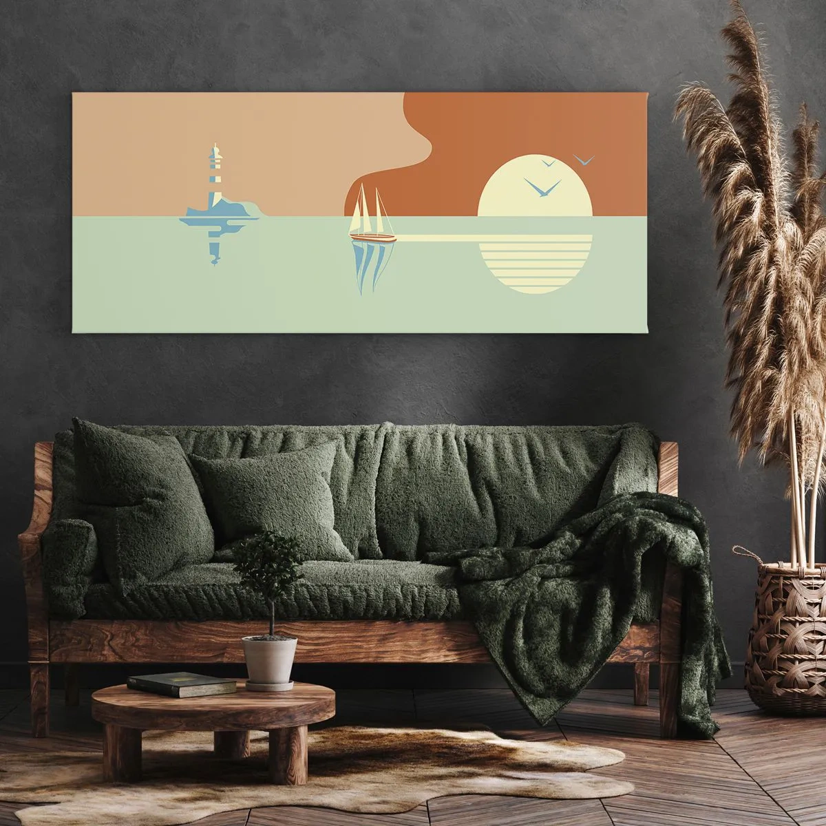 Quadro em tela - Uma paisagem marítima perfeita - 160x50 cm