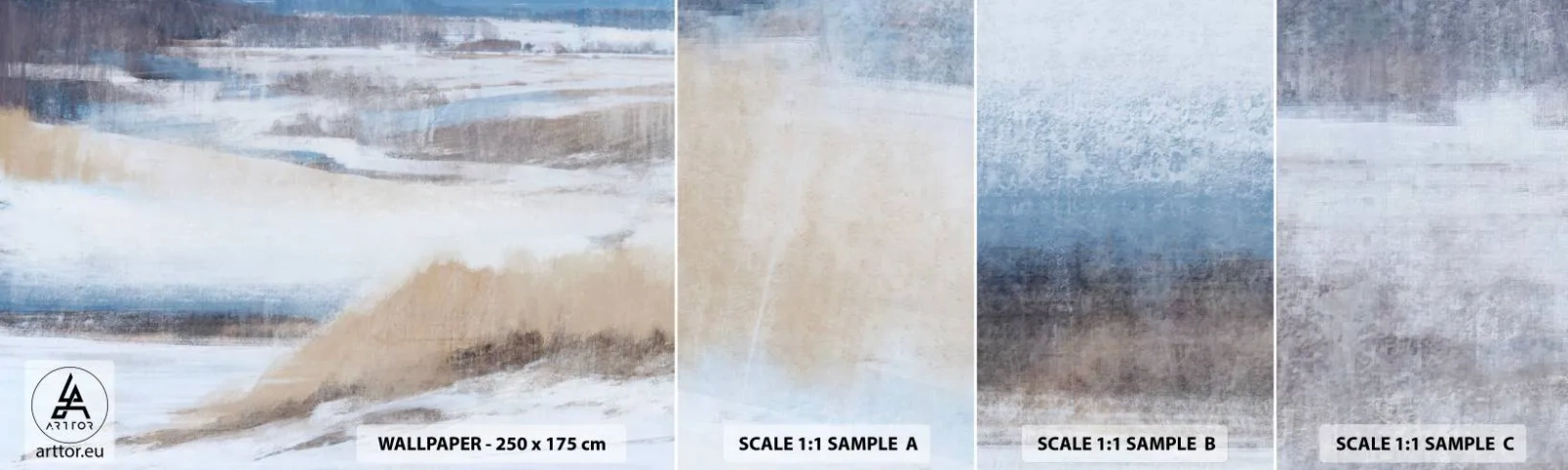 Amostra de Papel de Parede Standard Eco - Composição de inverno - Inverno, Pedaço, Pastel - 100x30 cm