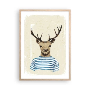 Pôster com moldura de carvalho claro - Porque eu gosto de camisas listradas! - 50x70 cm