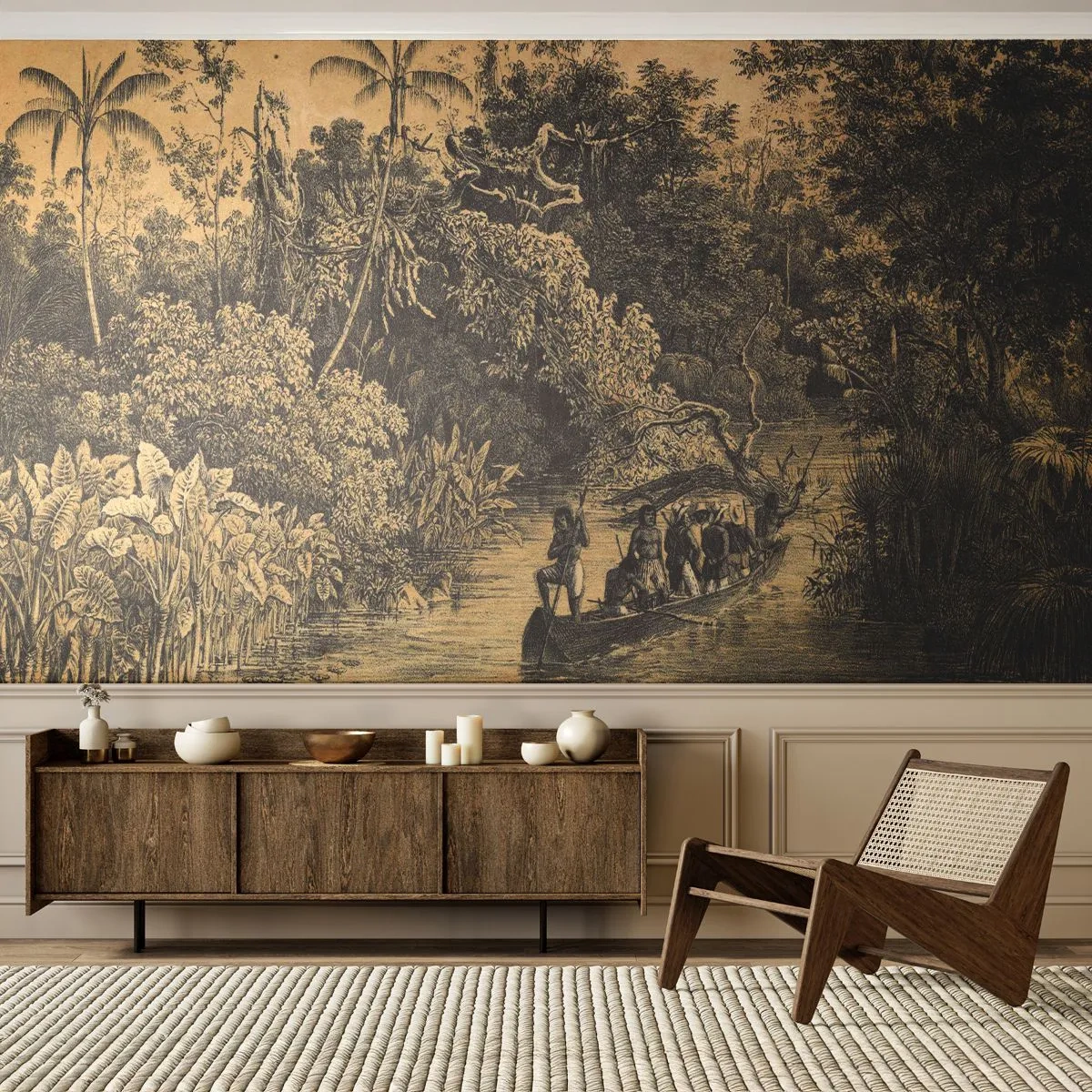 Papel de Parede Premium Sand - Viagem à fonte - Selva, Amazônia, Trópicos - 100x70 cm