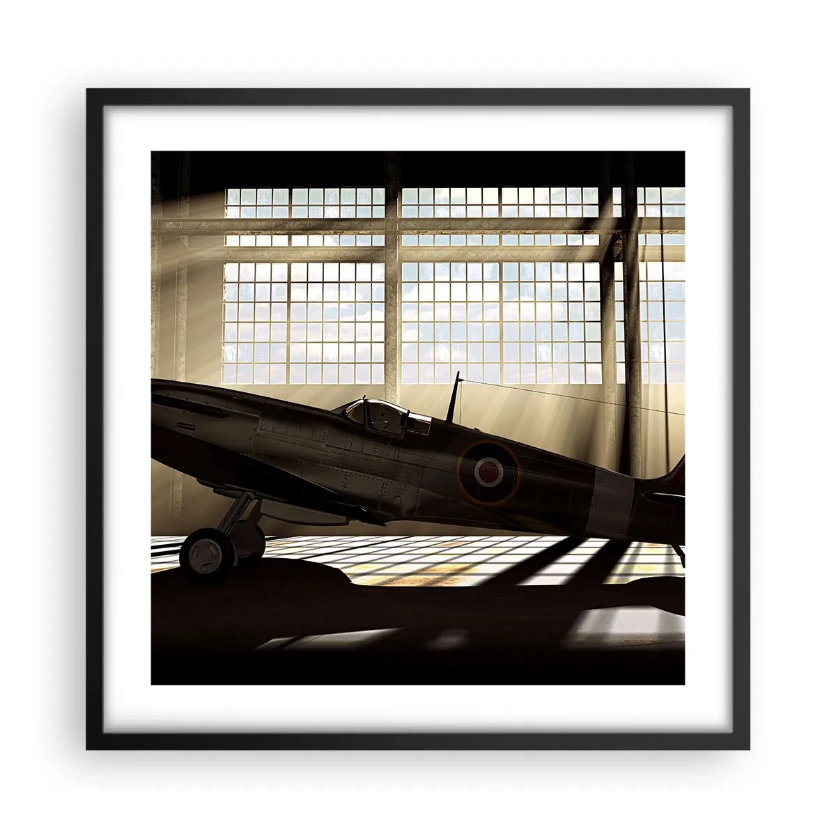 Pôster com moldura preta - Descanso do guerreiro - 50x50 cm