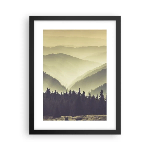 Pôster com moldura preta - Atrás das sete montanhas... - 30x40 cm
