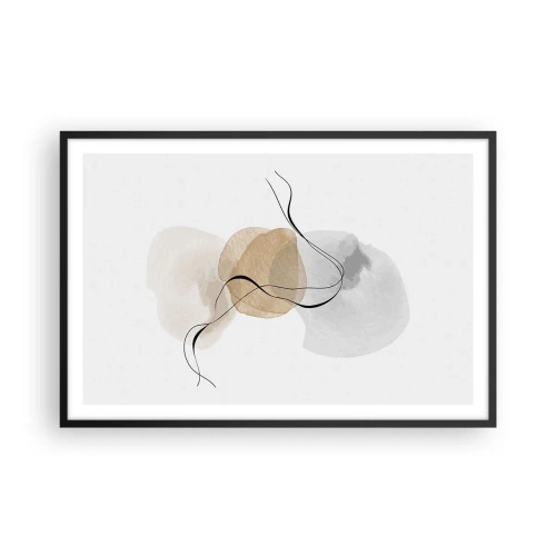 Pôster com moldura preta - Contas ao vento - 91x61 cm