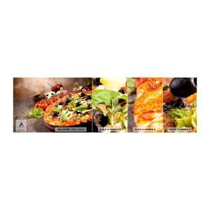 Amostra de papel de parede autocolante Deluxe Sticker - Ingredientes telúricos - Gastronomia, pizza, Itália - 100x30 cm