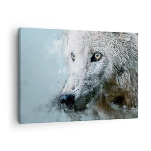 Quadro em tela - Retrato em aquarela de um lobo - 70x50cm - Conheça a alma do lobo - Decoração de parede moderna para a sala de estar e quarto ARTTOR