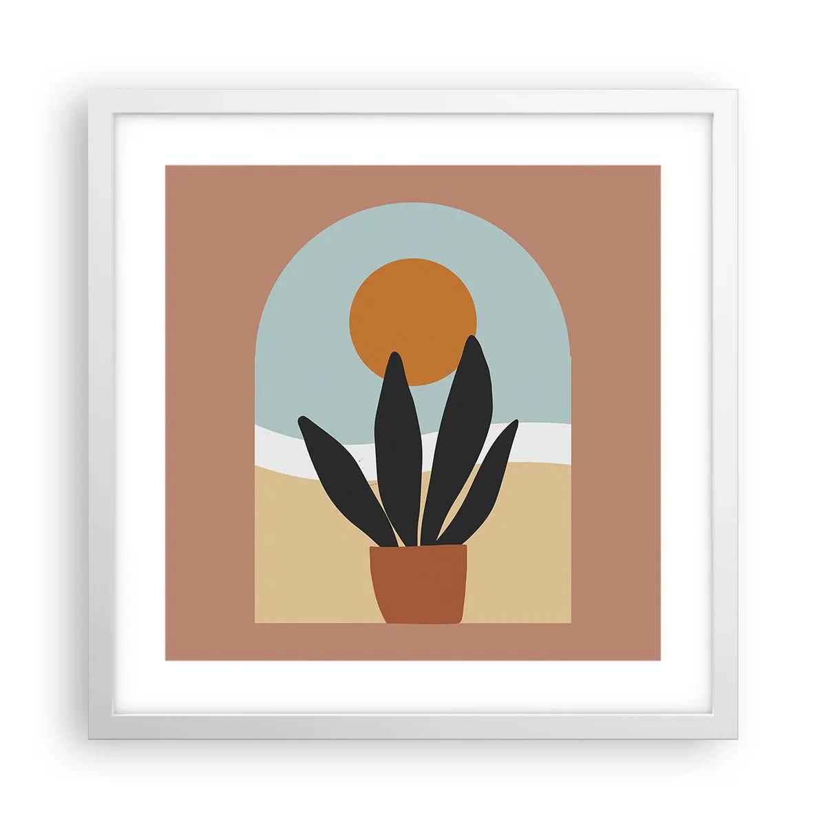 Pôster em moldura branca - Pequenas alegrias - 40x40 cm