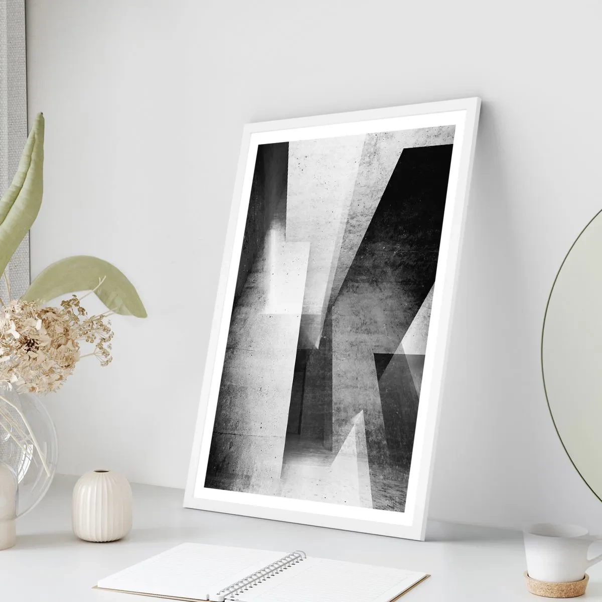 Pôster em moldura branca - Estrutura espacial - 30x40 cm