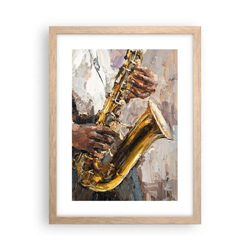 Pôster com moldura de carvalho claro - Hora do solo - 30x40 cm