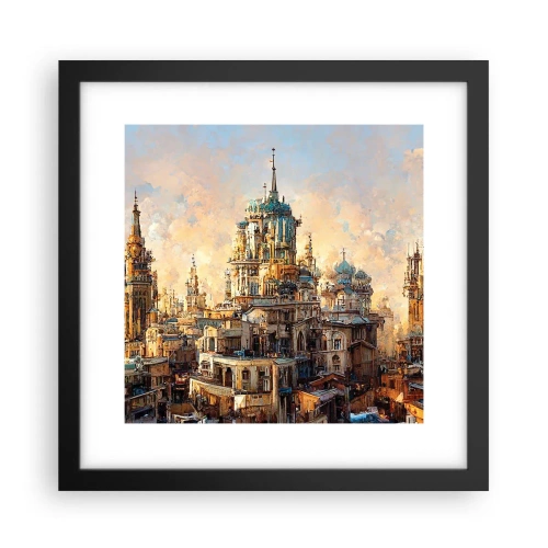 Pôster com moldura preta - Cidade das cidades - 30x30 cm