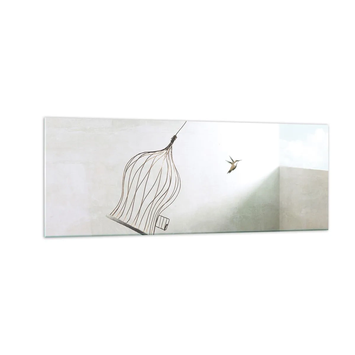 Quadro em vidro - Enfim a liberdade - 140x50 cm