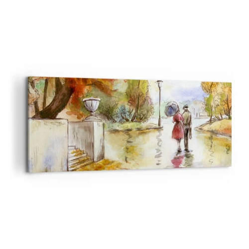 Quadro em tela - Outono romântico no parque - 100x40 cm