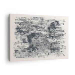 Quadro em tela - Composição abstrata e nebulosa em tons de cinza - 70x50cm - Composição nebulosa - Decoração de parede moderna para a sala de estar e quarto ARTTOR