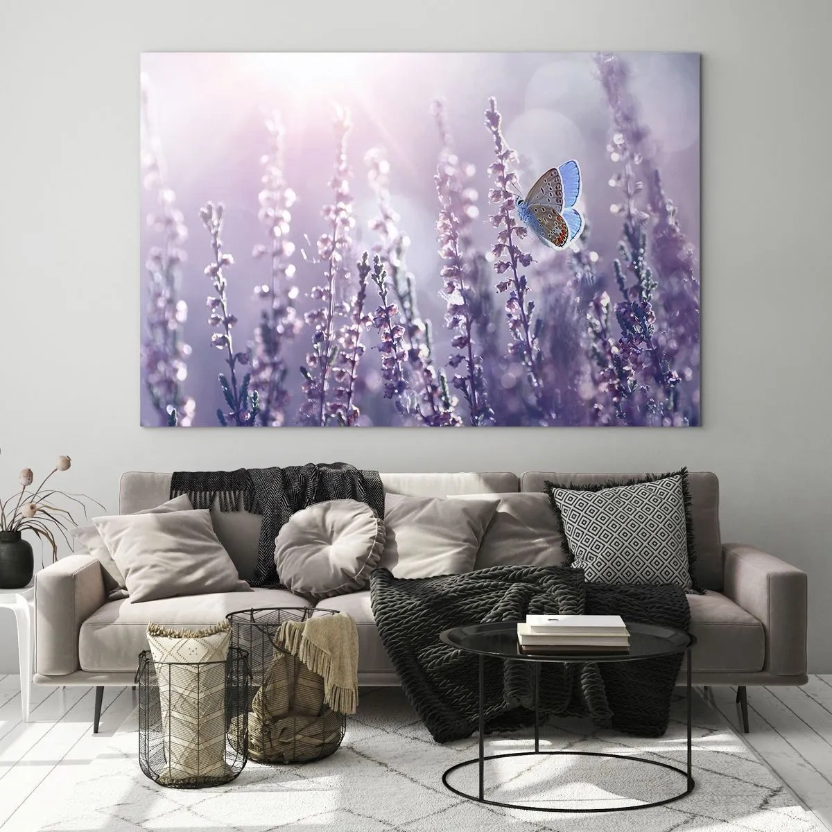 Quadro em vidro - O beijo da borboleta - 120x80 cm