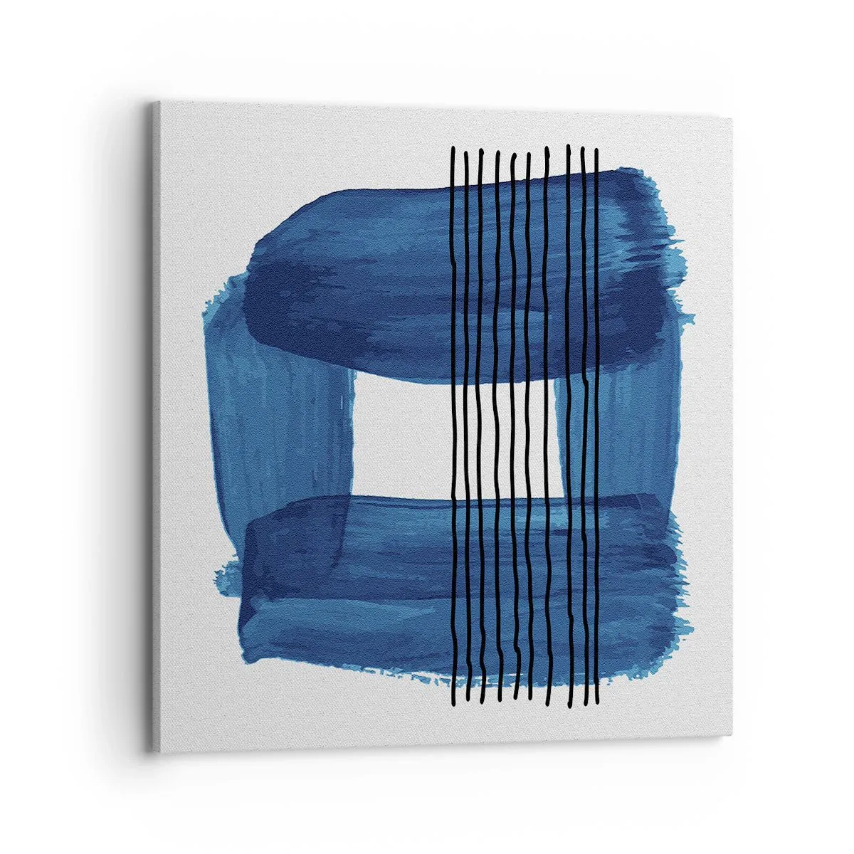 Quadro em tela - Composição azul-negra - 70x70 cm