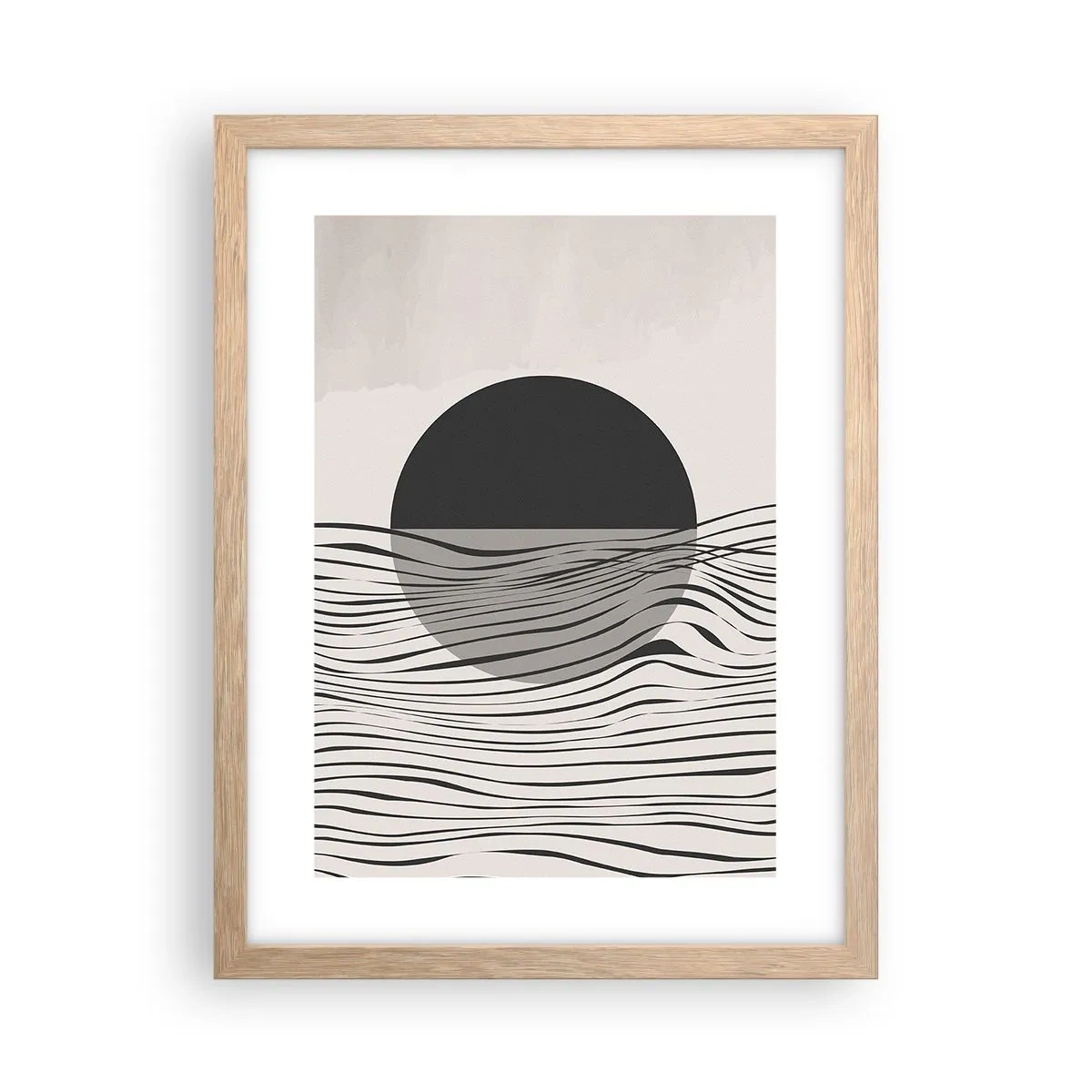 Pôster com moldura de carvalho claro - Composição da metade - 30x40 cm