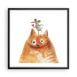 Pôster com moldura preta - Paradoxos do amor - 50x50 cm