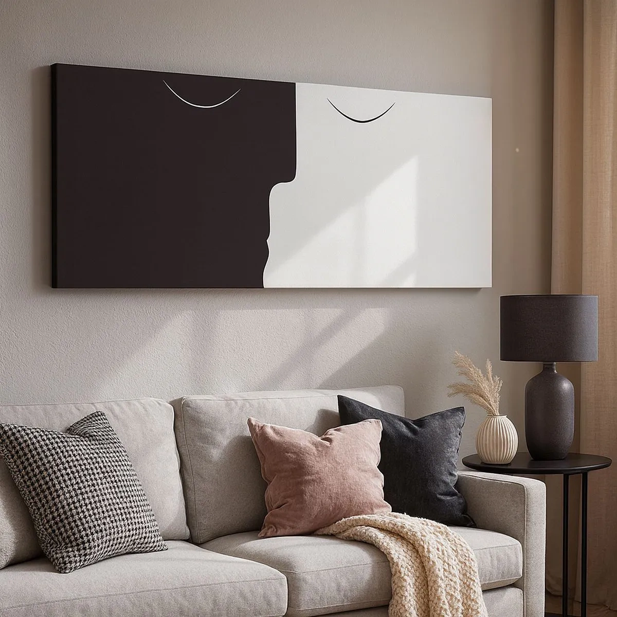 Quadro em tela - Unidade de opostos - 100x40 cm