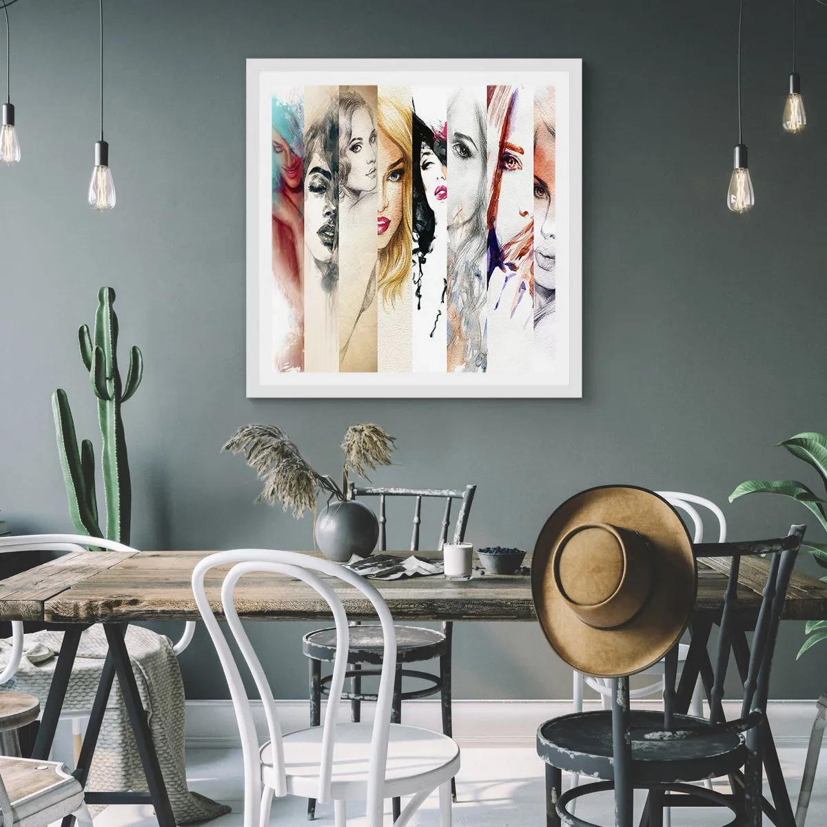 Pôster em moldura branca - Sempre VOCÊ - 40x40 cm