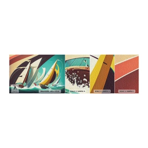Amostra de Papel de Parede Standard Eco - Boa sorte com os elementos - Veleiros, Regata, Mar - 100x30 cm