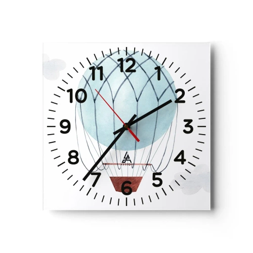 Relógio de parede - Relógio em vidro - Tudo nas nuvens - 40x40 cm