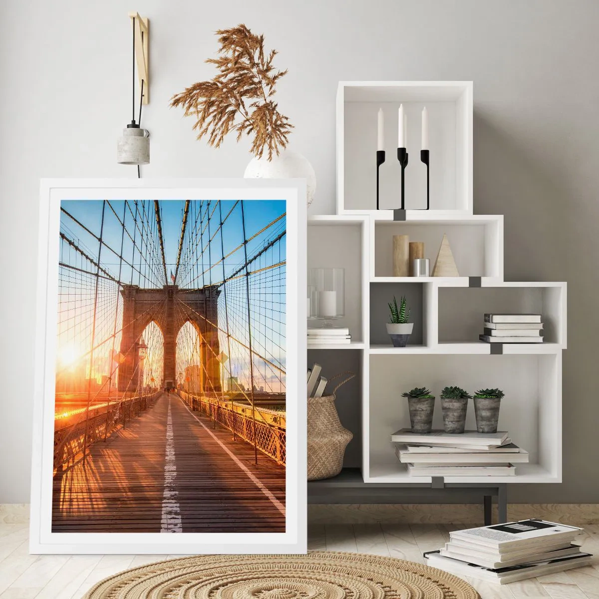 Pôster em moldura branca - Na Ponte Dourada - 61x91 cm