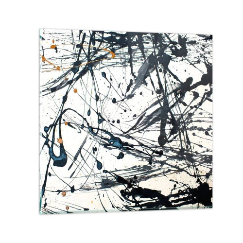 Quadro em vidro - Abstração expressionista - 30x30 cm