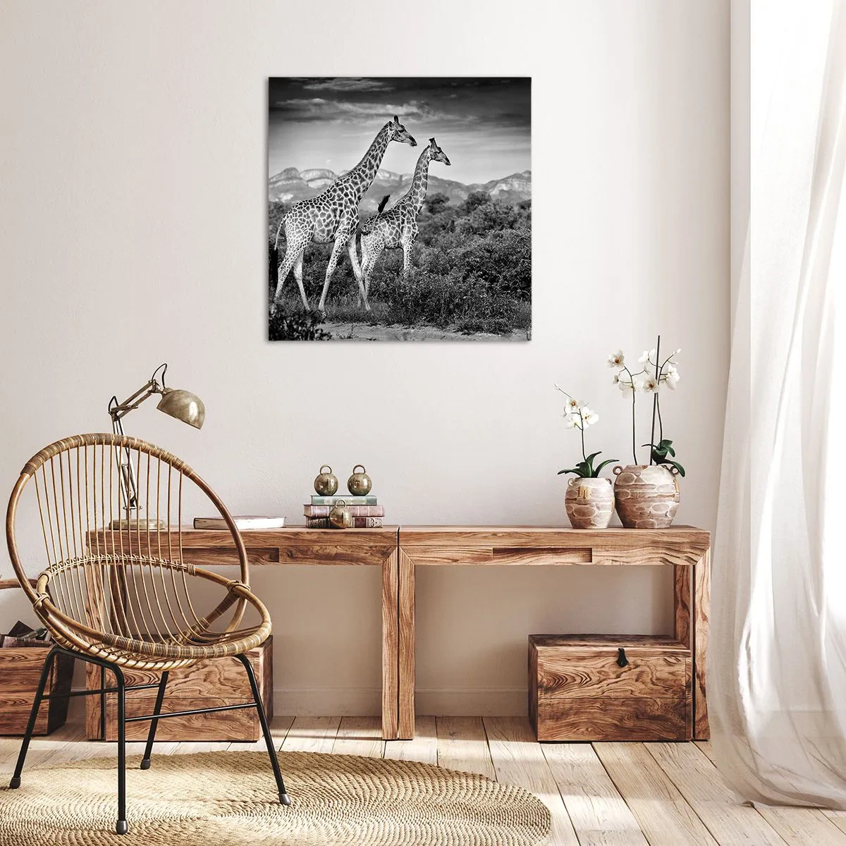 Quadro em tela - Alta Sociedade na África - 40x40 cm