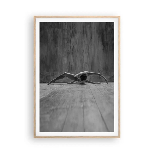 Pôster com moldura de carvalho claro - Simetria encontrada - 70x100 cm