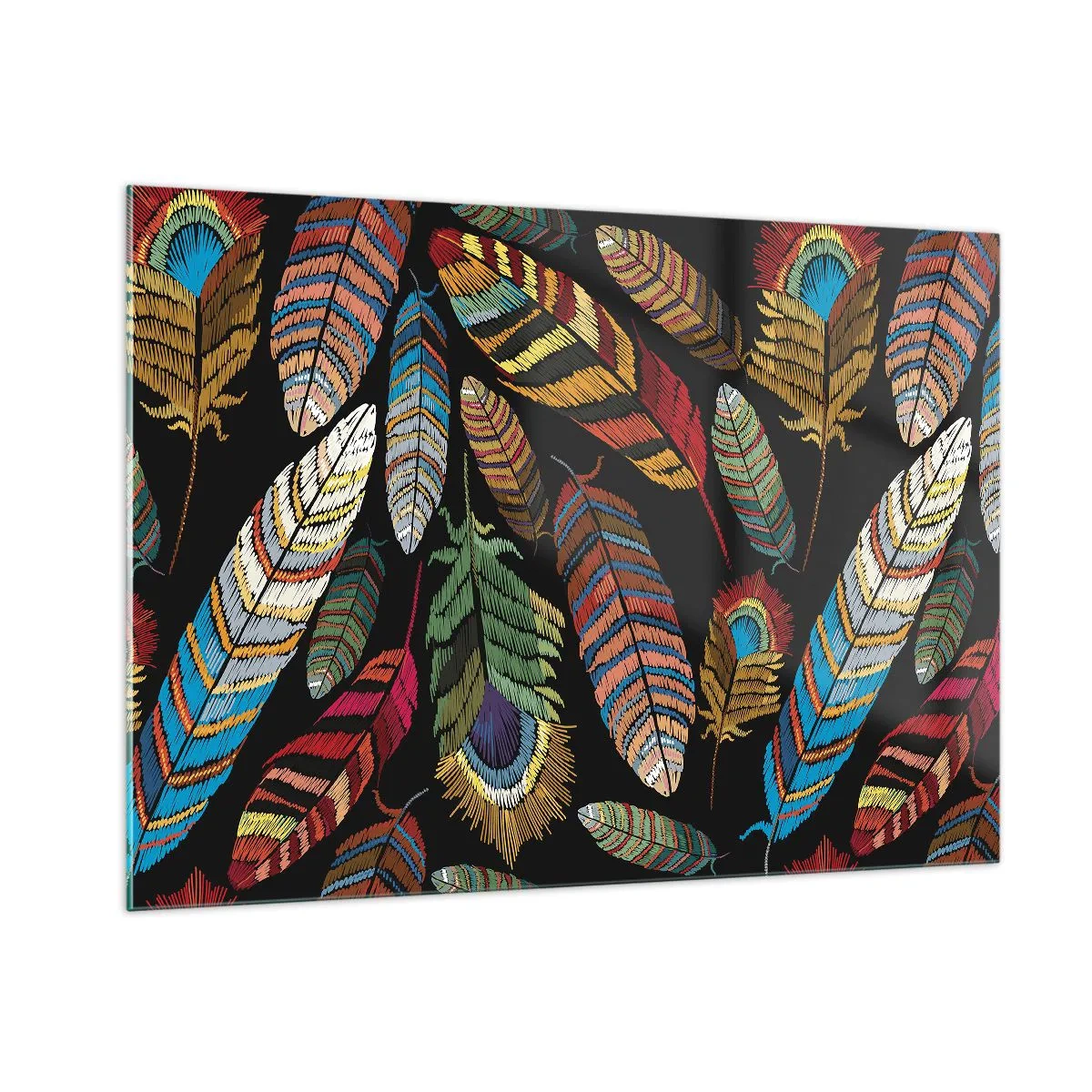 Quadro em vidro - O carnaval dos pássaros - 100x70 cm