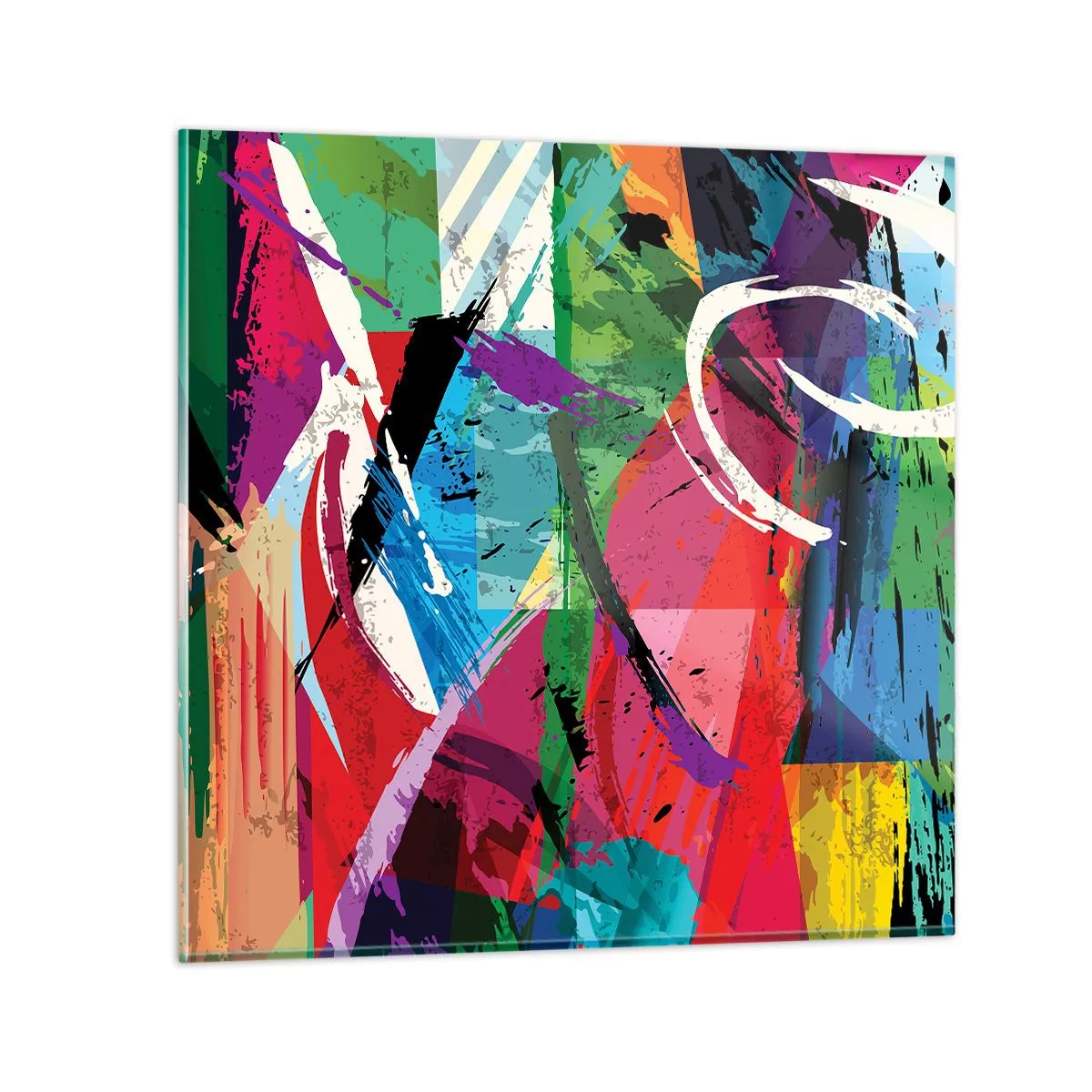 Quadro em vidro - Rápido, vivo e animado - 40x40 cm