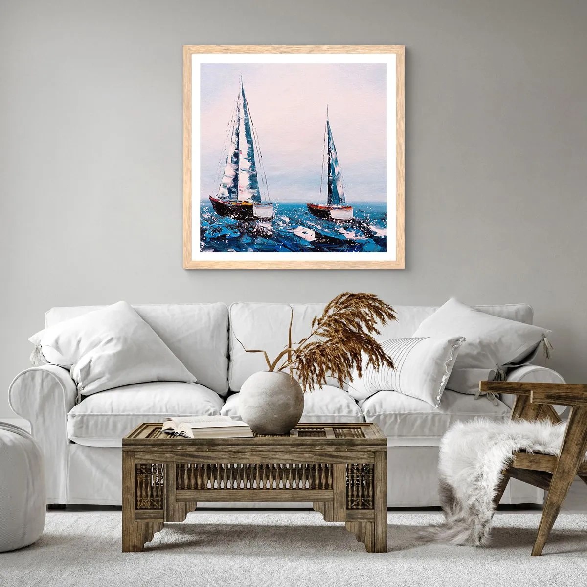 Pôster com moldura de carvalho claro - Irmandade do vento - 50x50 cm